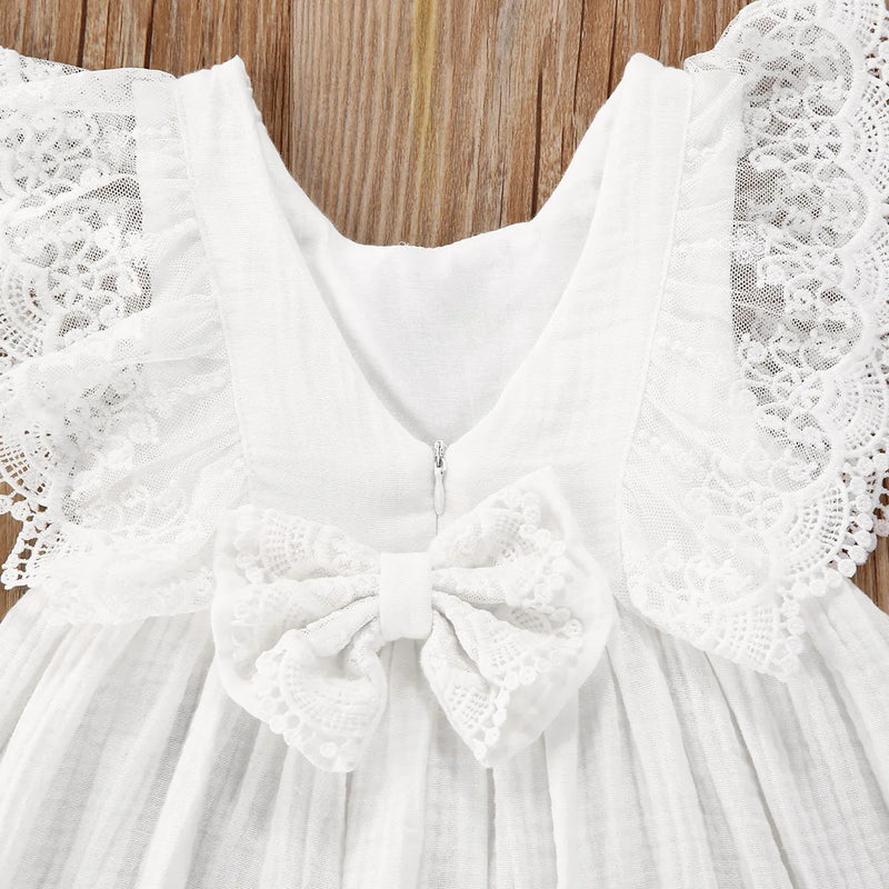 Vestido Infantil Branco Rendinha