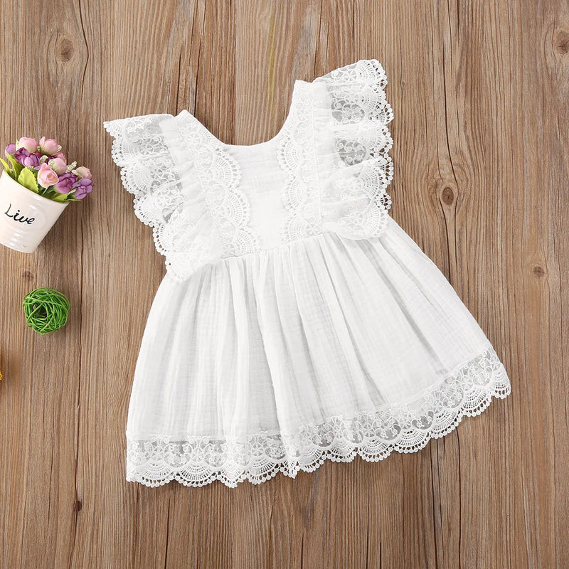 Vestido Infantil Branco Rendinha