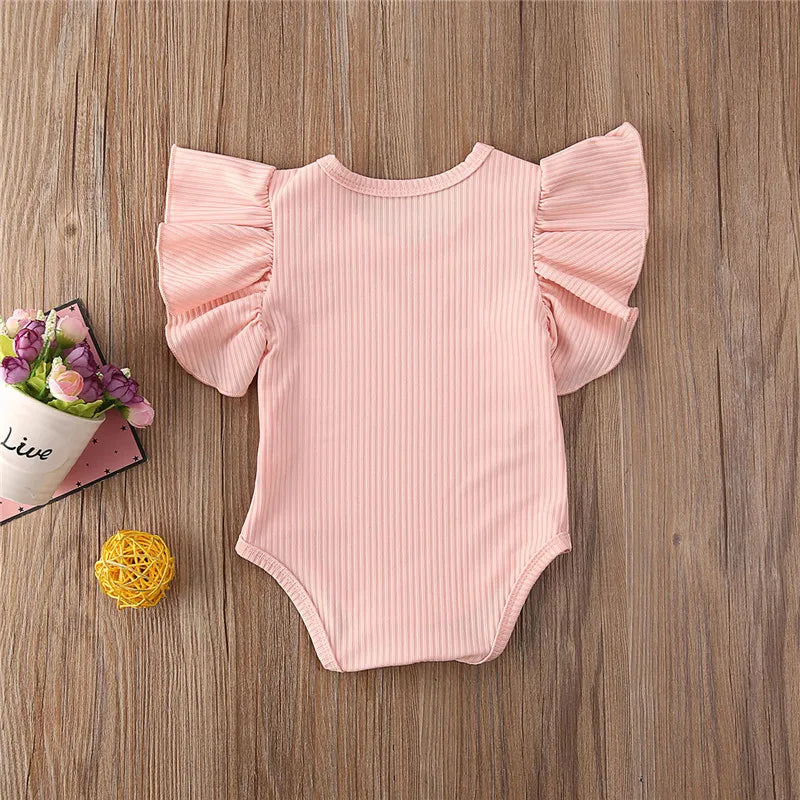 Blusa/Body Baby Infantil Feminina Manga de Babados Cores Variadas - 0 a 18 Meses - PAGUE 2 E LEVE 3