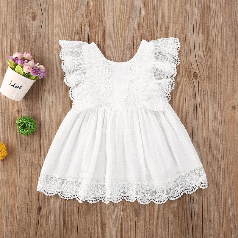 Vestido Infantil Branco Rendinha