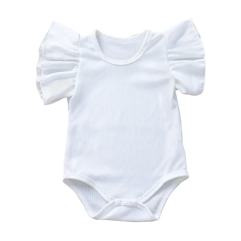 Blusa/Body Baby Infantil Feminina Manga de Babados Cores Variadas - 0 a 18 Meses - PAGUE 2 E LEVE 3