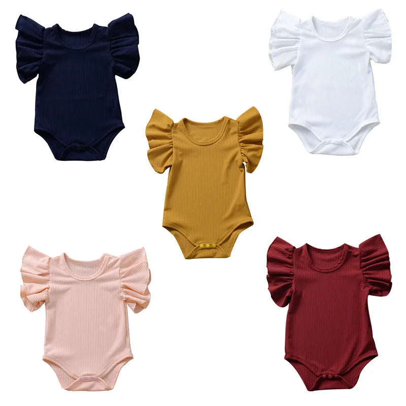 Blusa/Body Baby Infantil Feminina Manga de Babados Cores Variadas - 0 a 18 Meses - PAGUE 2 E LEVE 3