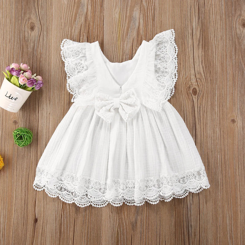 Vestido Infantil Branco Rendinha