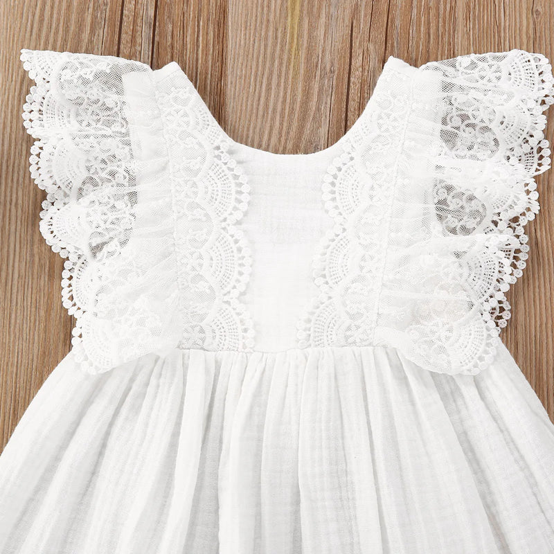 Vestido Infantil Branco Rendinha