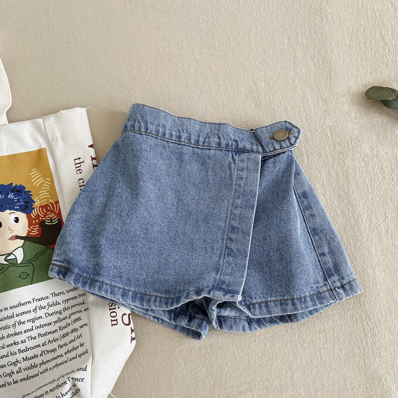 Shorts Saia Infantil Feminino Jeans