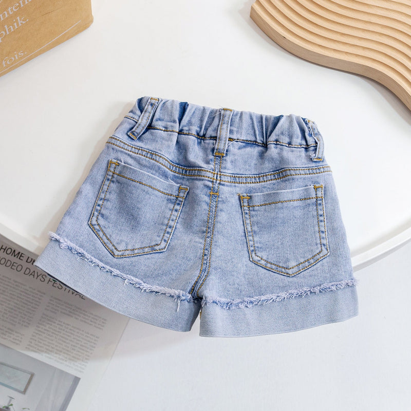 Shorts Infantil Jeans Florzinhas