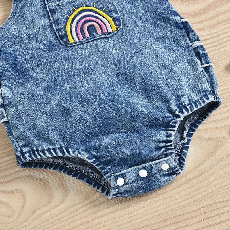 Body Infantil Feminino Jeans com BRINDE - 3 Meses a 3 Anos