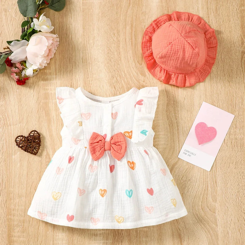 Vestido Infantil Rodado com Chapéu