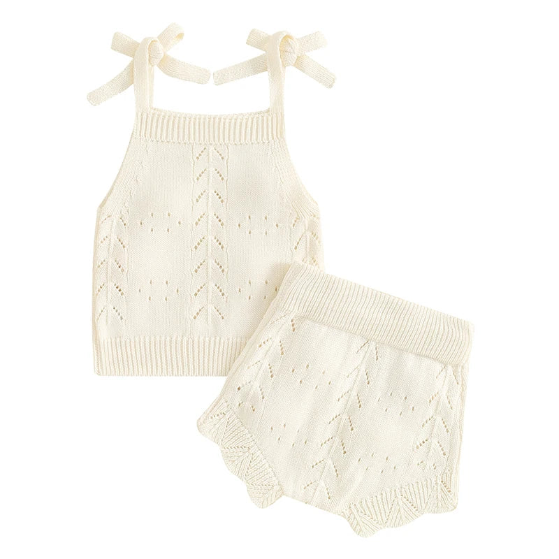 Conjunto Infantil Tricot de Verão Regata com Shorts