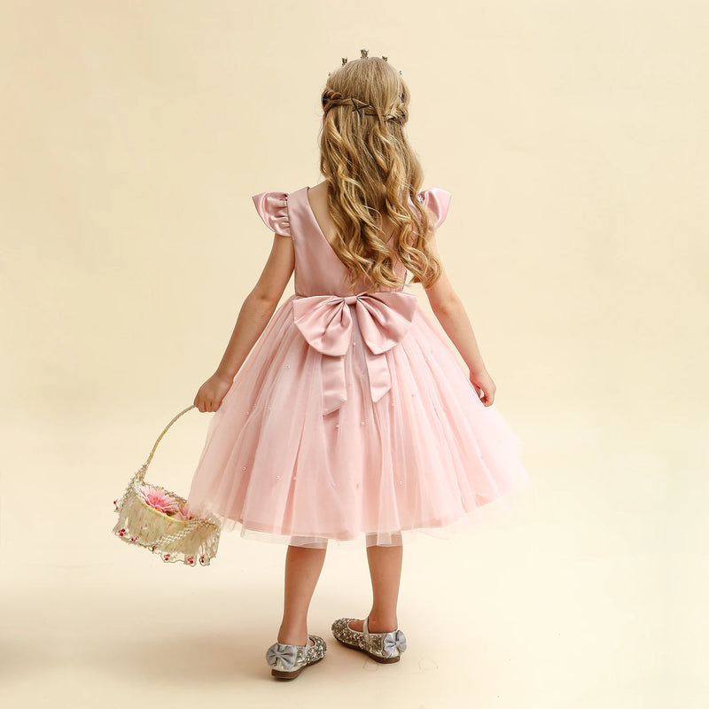 Vestido Infantil de Festa Tule com Pérolas