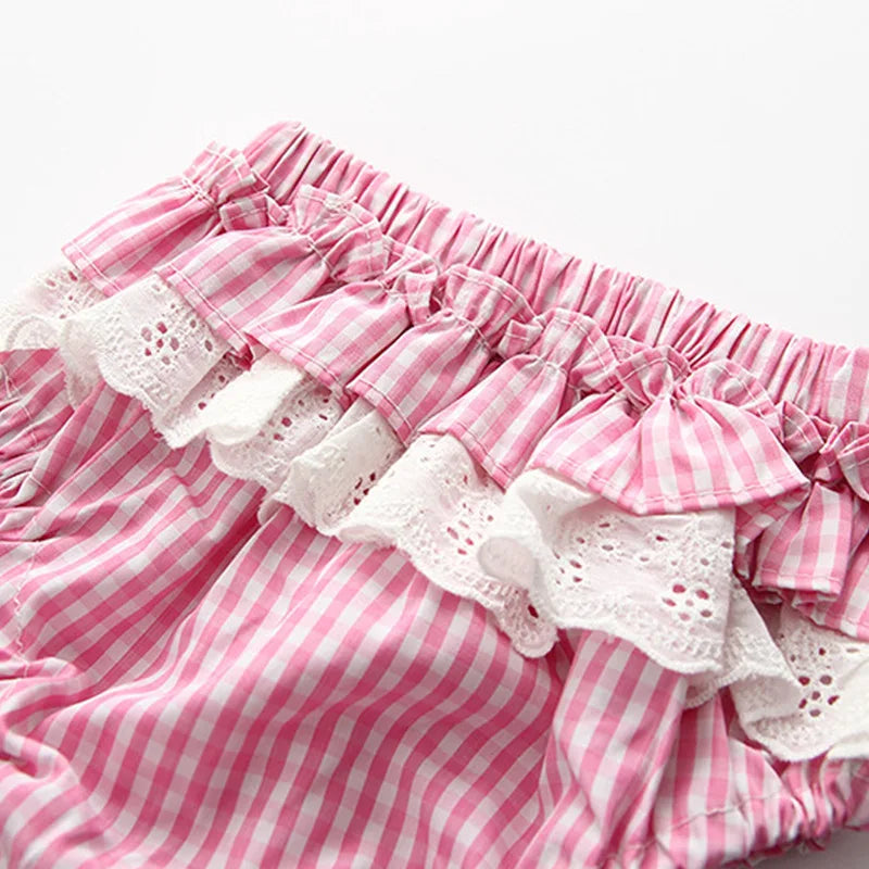 Conjunto Vestido Infantil Listradinho com Tapa Fraldas