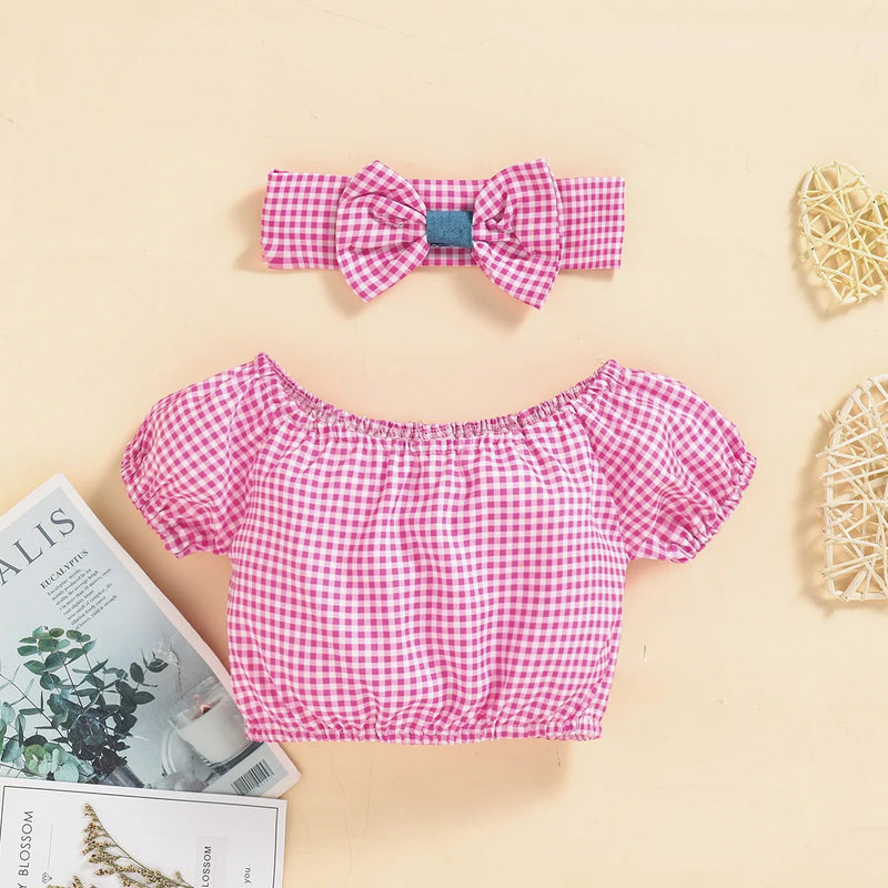 Conjunto Infantil Bebê 3 Peças Blusa Macacão e Laço Ana Júlia