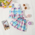 Conjunto Infantil Blusa e Short Xadrez - 6 Meses a 3 Anos