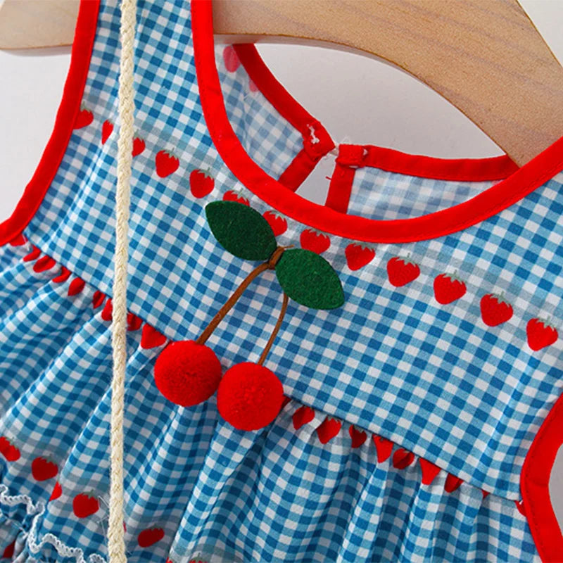 Vestido Infantil Cherry com Bolsinha