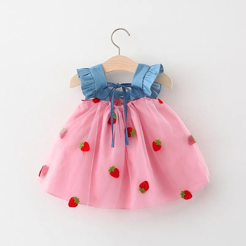 Vestido Infantil Morangos Delicate