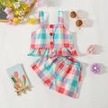 Conjunto Infantil Blusa e Short Xadrez - 6 Meses a 3 Anos