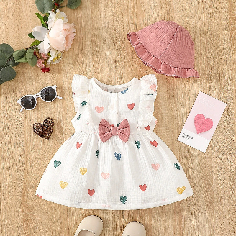 Vestido Infantil Rodado com Chapéu