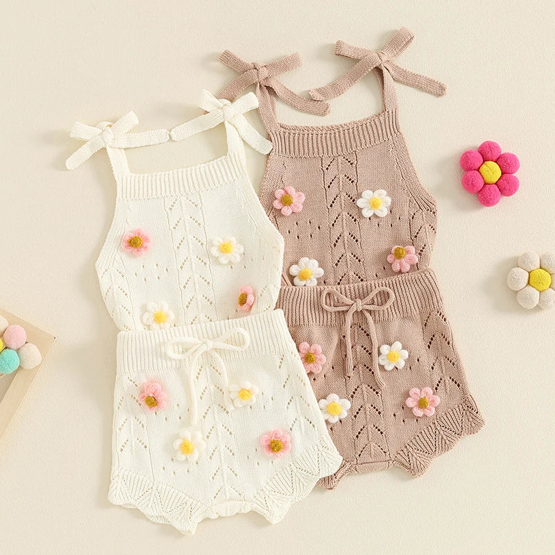 Conjunto Infantil Tricot de Verão Regata com Shorts