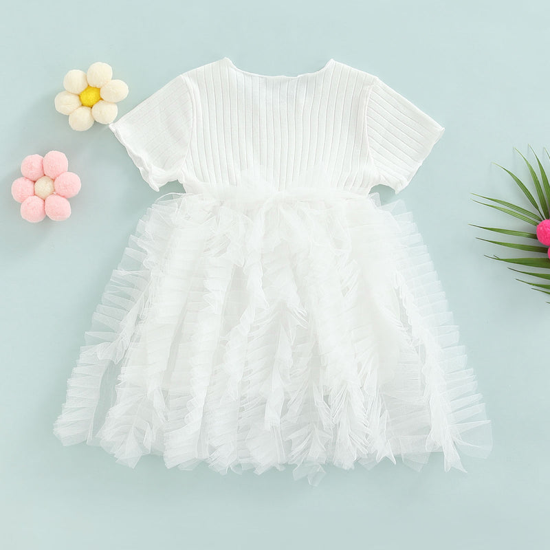 Vestido Infantil Saia em Tule Drapeado