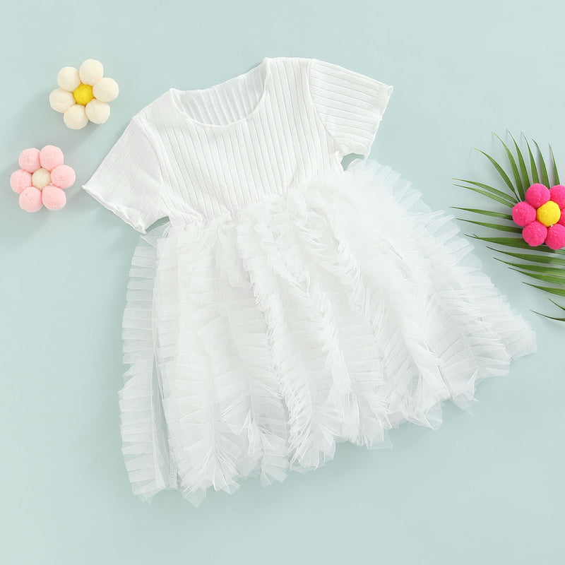 Vestido Infantil Saia em Tule Drapeado