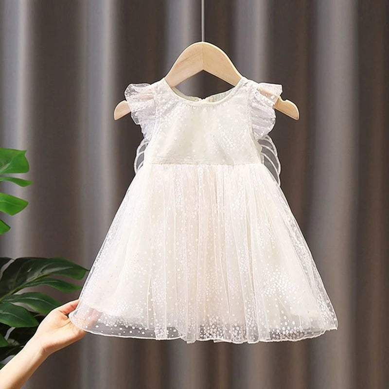 Vestido Infantil Tule Asas de Borboleta