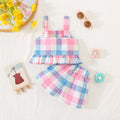 Conjunto Infantil Blusa e Short Xadrez - 6 Meses a 3 Anos