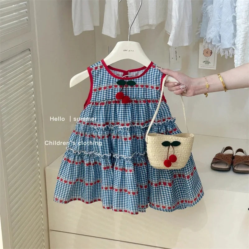 Vestido Infantil Cherry com Bolsinha