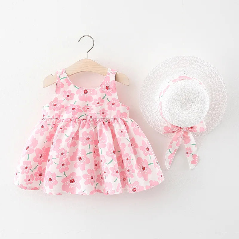 Vestido Infantil Jardim com Chapéu